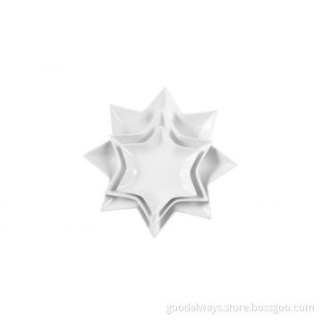 Star shape porcelain serving plate dishes